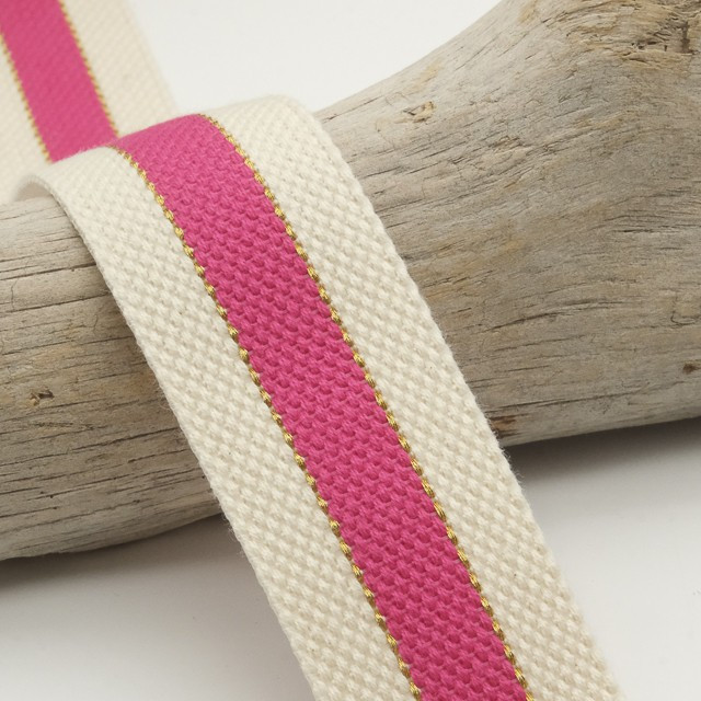 Two-Tone Fuchsia Lurex Cotton Strap - Maison Klem